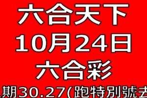 六合天下-10月24日六合彩號碼預測-上期30.27