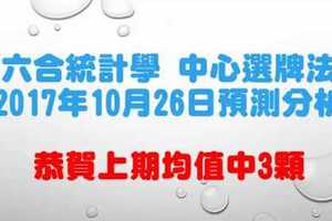 六合彩中心選牌法2017年10月26日預測分析 小趨勢回跌投資保守