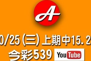 2017/10/25(三)今彩：上期開出15.25，本期多版準4進5孤支版參考。