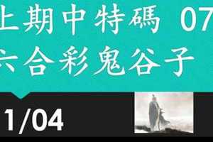 六合彩鬼谷子 11月04日 上期中07 3支 特別號 特码 版本1