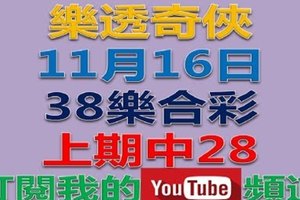 38樂合彩(威力彩)-11月16日號碼預測-上期中28