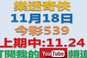 樂透奇俠-11月18日今彩539號碼預測-上期中11.24