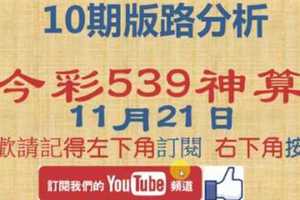 今彩539神算] 11月21日 獨支 10期版路分析