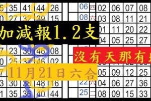 11月21日六合沒有天那有地加減報1.2支