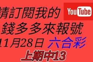 錢多多來報號-上期中13-2017/11/28(二)六合彩 心靈報號