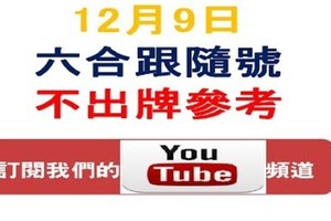 六合跟隨號-12月9日六合彩不出牌參考