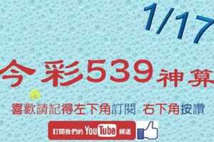 [今彩539神算] 1月17日 5支 單號定位 雙號 拖牌