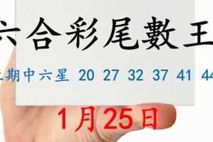 六合彩尾數王 1月25日 上期中六星 20 27 32 37 41 44 版路預測版本1 準8進9 不斷版