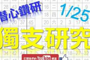 1月25日 六合彩研究院 獨支研究 潛心鑽研 版路