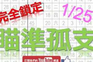 1月25日 六合彩研究院 瞄準孤支 完全鎖定 版路