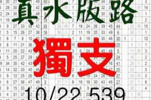 10月22日 今彩539版路 真水版路 獨支