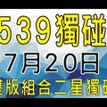 【今彩539】7月20日『 雙版組合二星獨碰！』 獨門拖牌號碼！專業教學