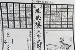 高雄 道德壇 天官武財神 11月8日  共三張  僅供參考