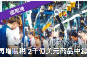 川普政府宣布 對陸2000億美元商品加徵10%關稅