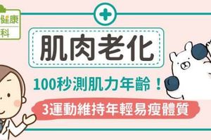 肌肉老化：100秒測肌力年齡！3運動維持年輕易瘦體質