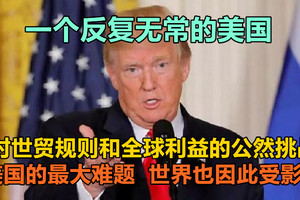 一个反复无常的美国，对世贸规则和全球利益的公然挑战，是美国的最大难题，世界也因此受影响