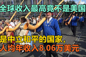 全球收入最高竟不是美国，是中立和平的国家，人均年收入8.06万美元