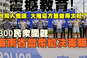 【中國大陸】中國震撼教育：公開邀請民眾圍觀，海南省公安當眾槍決毒販台灣人慨嘆：大陸比台灣省更有魄力與決心