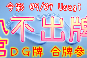 今彩539 09/07 Usagi 九宮 精選低機號碼 供您參考