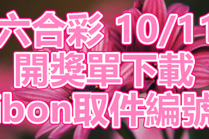 六合彩 2018/10/11 開獎單下載 IBON 取單編號