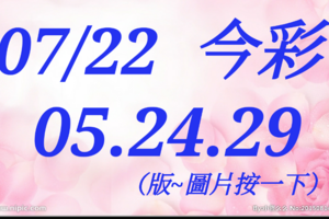 07/22 今彩539  三中一 參考