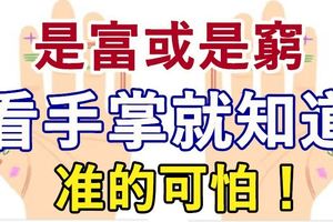 這一生是富或是窮看手掌就知道，準的可怕！