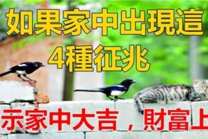 如果家中出現這4種徵兆，預示家中大吉，財富上門！