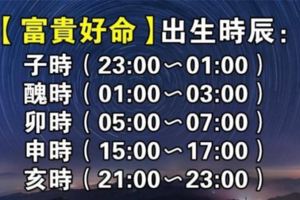 哪個出生時辰的人好命？一生順風順水，衣食無憂！