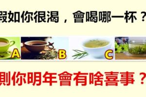 假如你很渴，會喝哪一杯茶？測你明年會有啥喜事？