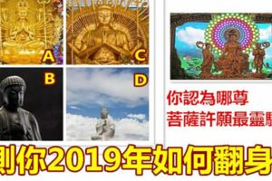 你認為哪尊菩薩許願最靈驗？測你2019年如何翻身