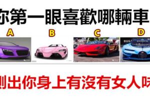 你第一眼喜歡哪輛車，測出你身上有沒有女人味