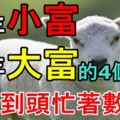 今年小富、明年大富的4個生肖，一年到頭忙著數錢！