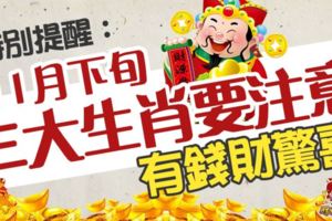 [特別提醒]11月下旬，三大生肖要注意,有錢財驚喜