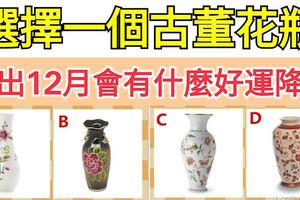 選擇一個古董花瓶，測出12月會有什麼好運降臨！