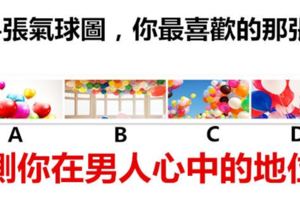 4張氣球圖，你最喜歡的那張，測你在男人心中的地位