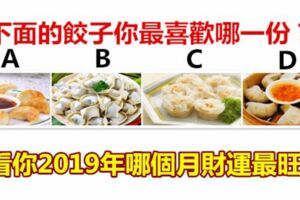 下面的餃子你最喜歡哪一份？看你2019年哪個月財運最旺