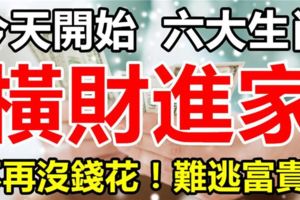 不用算命了，今天開始這六大生肖，橫財進家門不再沒錢花