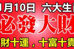 11月10日開始，這六大生肖，十財十運，十富十貴！必發大財！