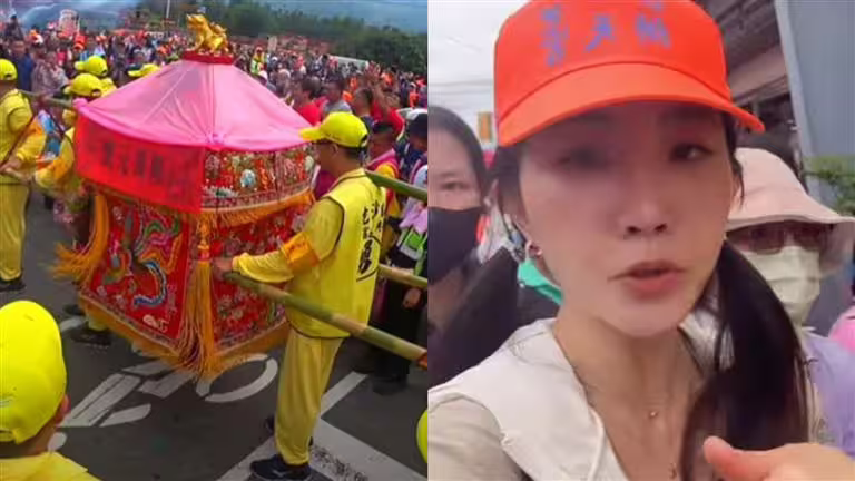 謝忻參加白沙屯媽祖進香。(圖/翻攝自謝忻IG、翻攝自白沙屯媽祖網路電視台YT) 謝忻參加白沙屯媽祖進香。(圖/翻攝自謝忻IG、翻攝自白沙屯媽祖網路電視台YT)