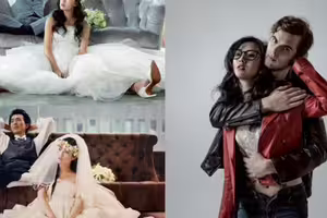 于小惠滿意洋女婿「多一個帥兒」！蔡牧霏復刻婚紗照被酸不吉利回應了
