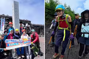 102歲阿公愛爬山！「攻頂富士山」破紀錄