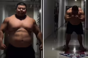 體脂率超過15%！170公斤壯男「大秀8塊腹肌」震撼全網