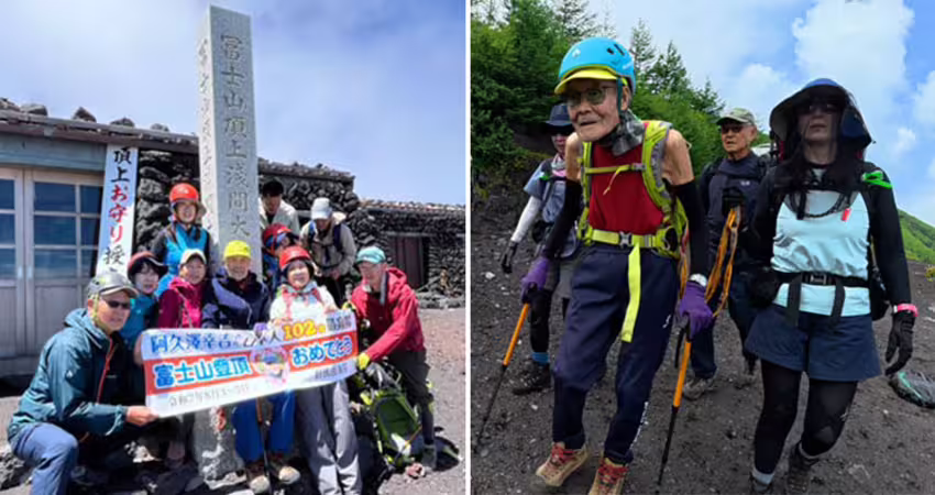 102歲阿公愛爬山！「攻頂富士山」破紀錄