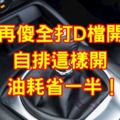 不要再傻全打D檔開車了，自排這樣開，油耗省一半！