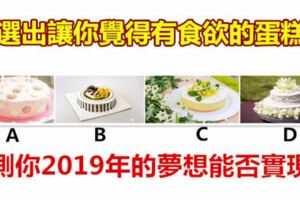 選出讓你覺得有食慾的蛋糕，測你2019年的夢想能否實現