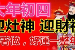 大年初四迎灶神迎財神！初四習俗及禁忌！（跟著做，好運一整年！）