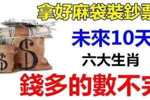 拿好麻袋裝鈔票！這6大生肖未來10天「財運上佳」錢多的數不完