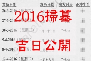 2016年清明節「掃墓吉日」屬牛、虎、蛇、龍、豬、馬要注意！