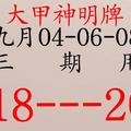 9/6大甲神明牌~六合彩參考看