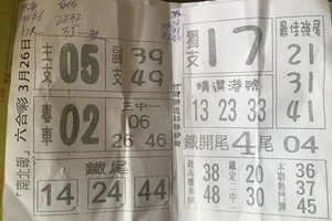 3/26南北報>>>>六合彩參考看